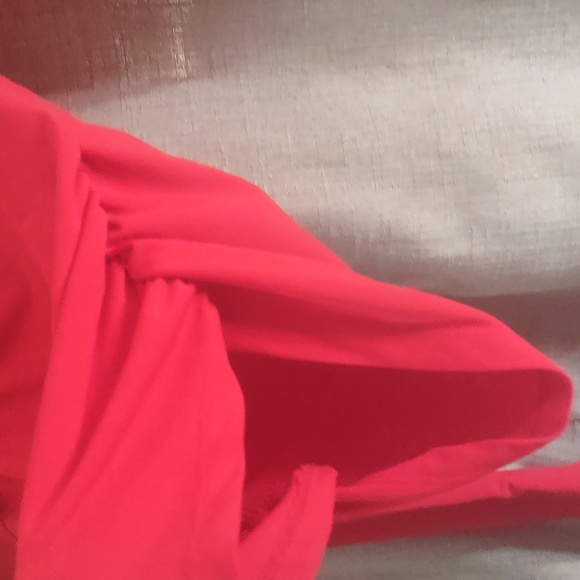 Zara red long sleeve top ruched S - Picture 4 of 5